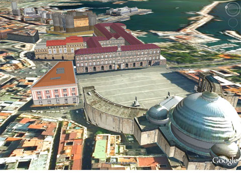 グーグルアースで見たナポリ歴史地区