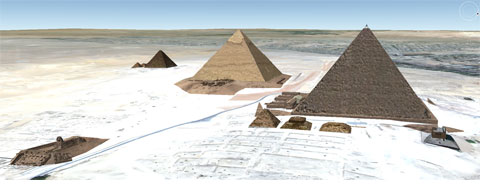ギザの大スフィンクスとピラミッド